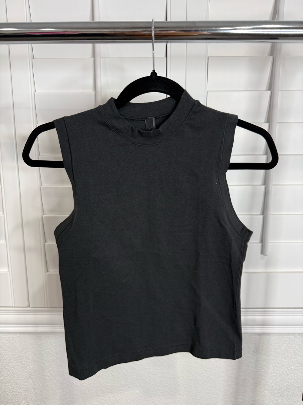 SKIMS Black Sleeveless Mock Neck Tank